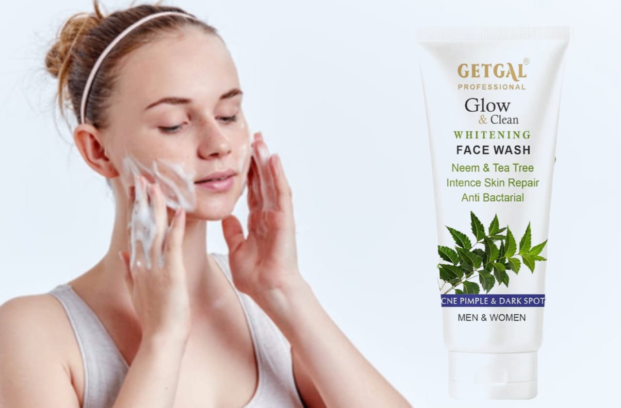 GETGAL Glow & Clean Whitening Face Wash – Neem & Tea Tree for Acne, Pimples & Dark Spots