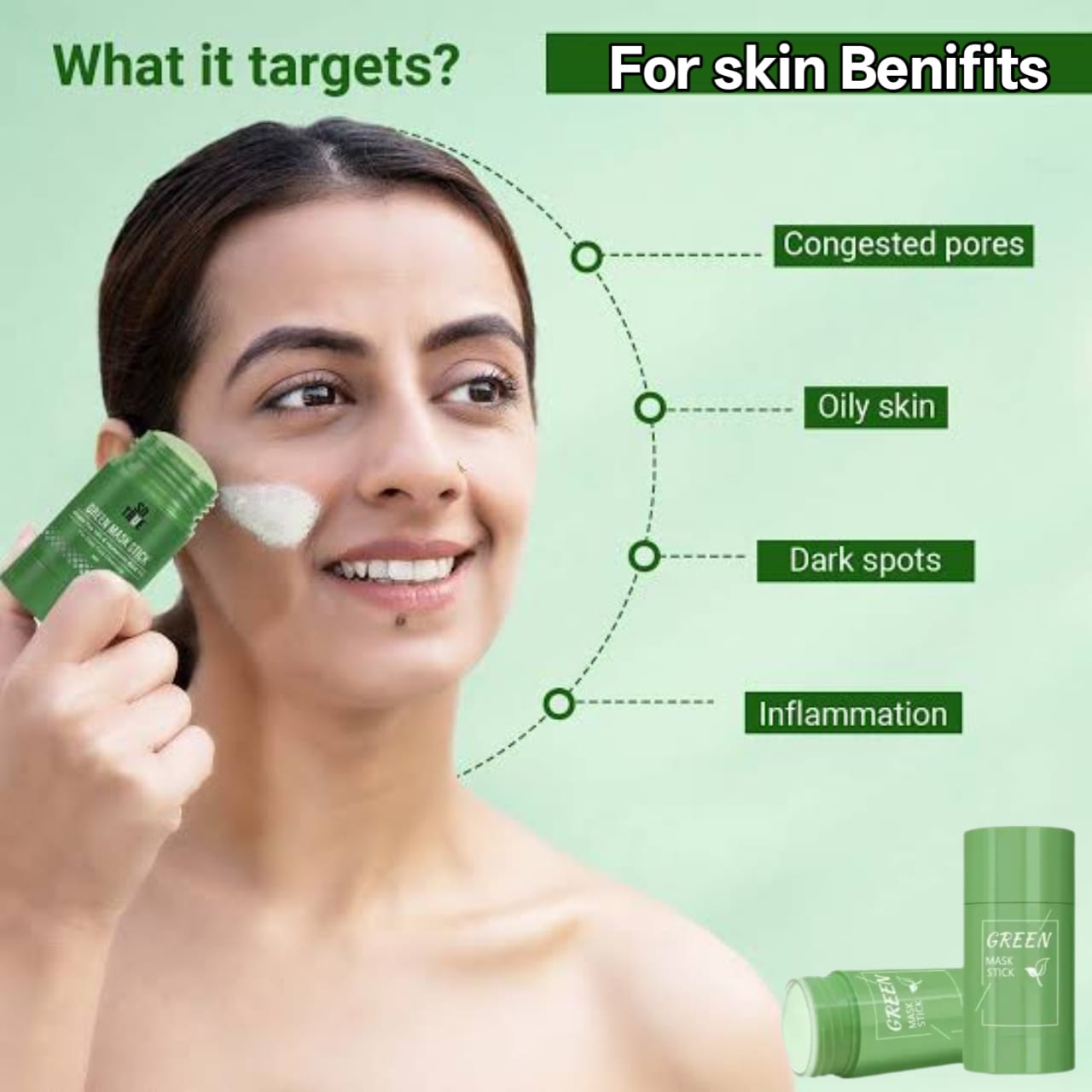 Meidiana Green Mask Stick – Deep Cleansing & Oil Control Face Mask