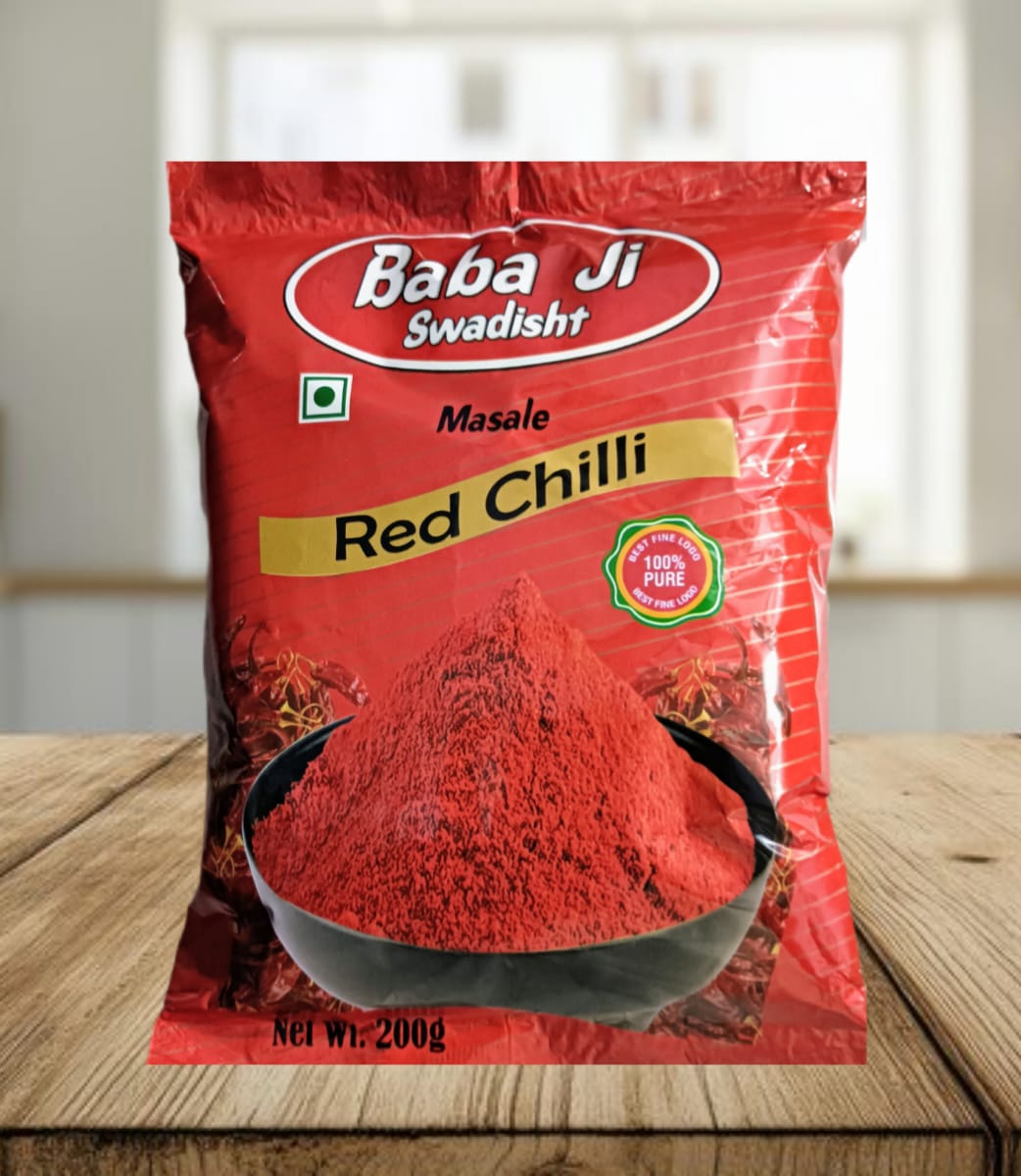 Baba Ji Swadisth Red Chilli Powder – 100% Pure & Natural (200g)