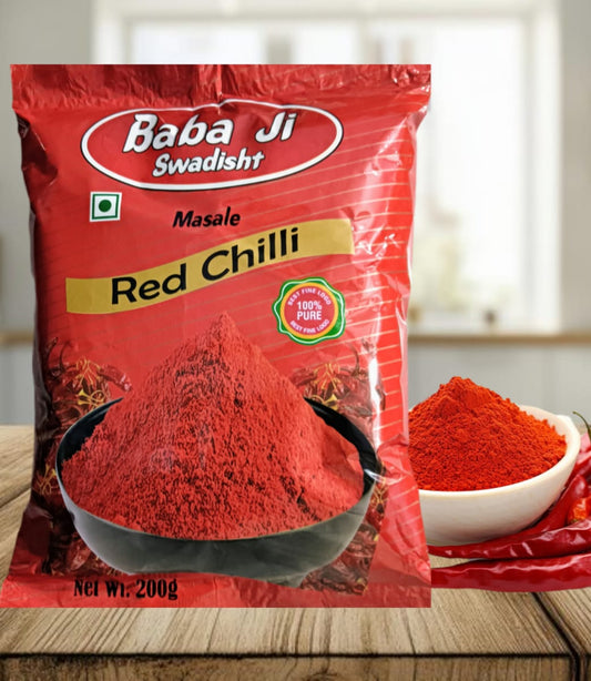 Baba Ji Swadisth Red Chilli Powder – 100% Pure & Natural (200g)