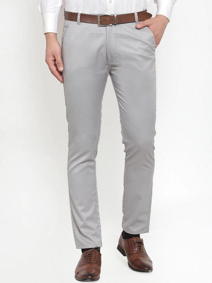 Stretchable Lycra Solid Slim Fit Mens Formal Trouser